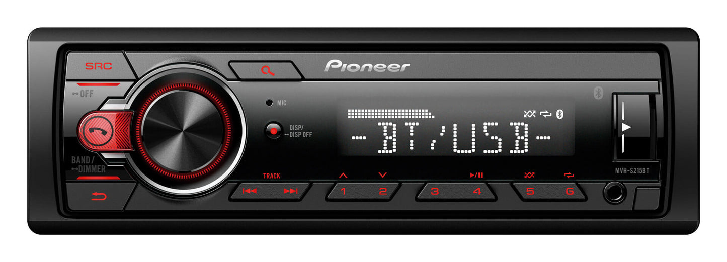 Pioneer MVH-S215BT Single Din USB/AUX/BT Multimedia Head Unit My Store