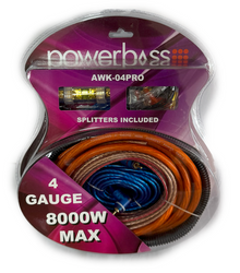 Powerbass AWK-04PRO 4 Gauge Amplifier Wiring Kit - 8000W My Store