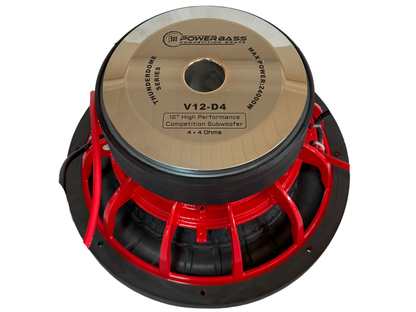 Powerbass V12-D4 12" 25000W DVC Subwoofer - 1500W RMS Powerbass