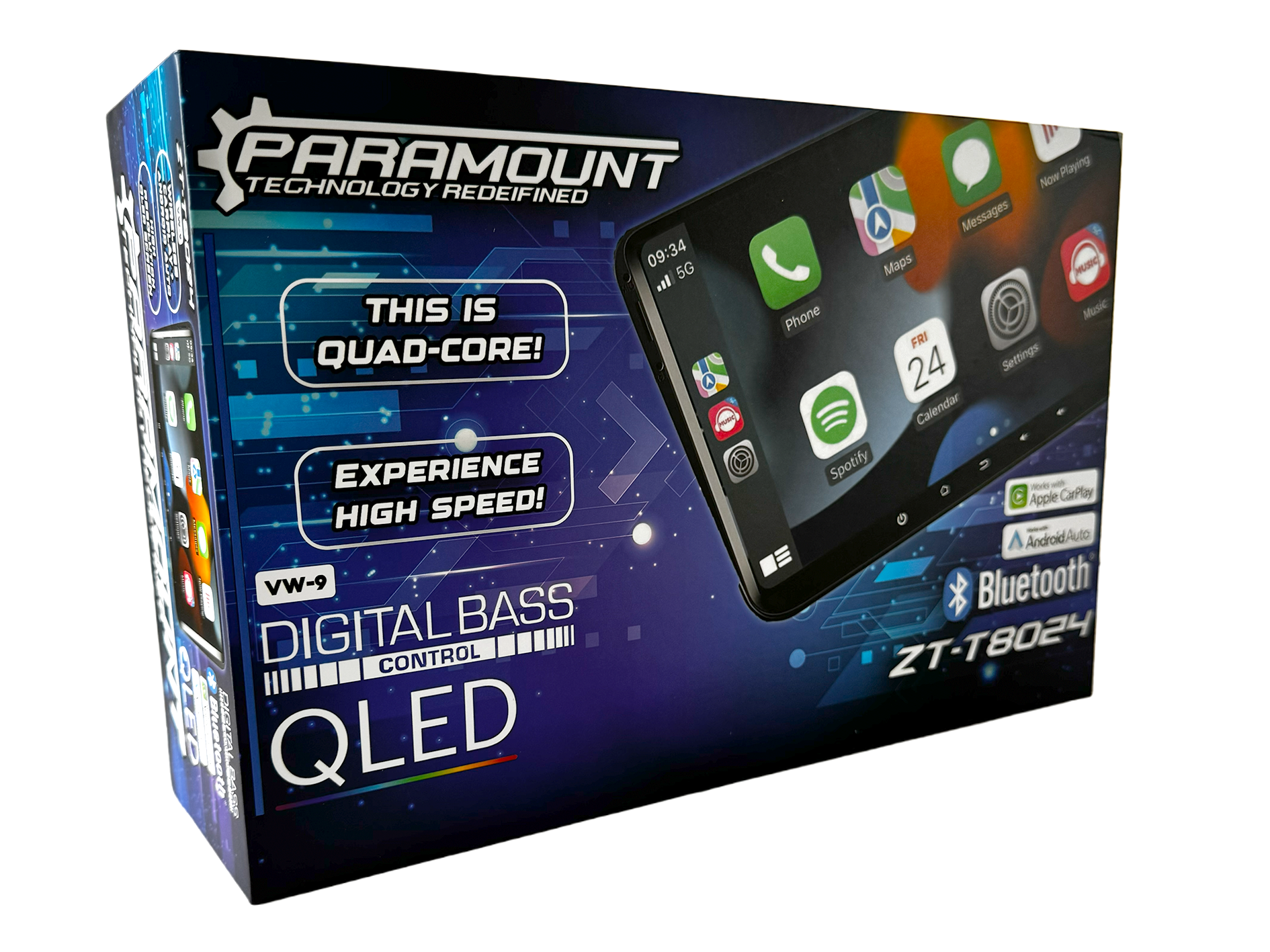 Paramount ZT-T8024 9" Apple Carplay / Andriod Auto Radio audio agent