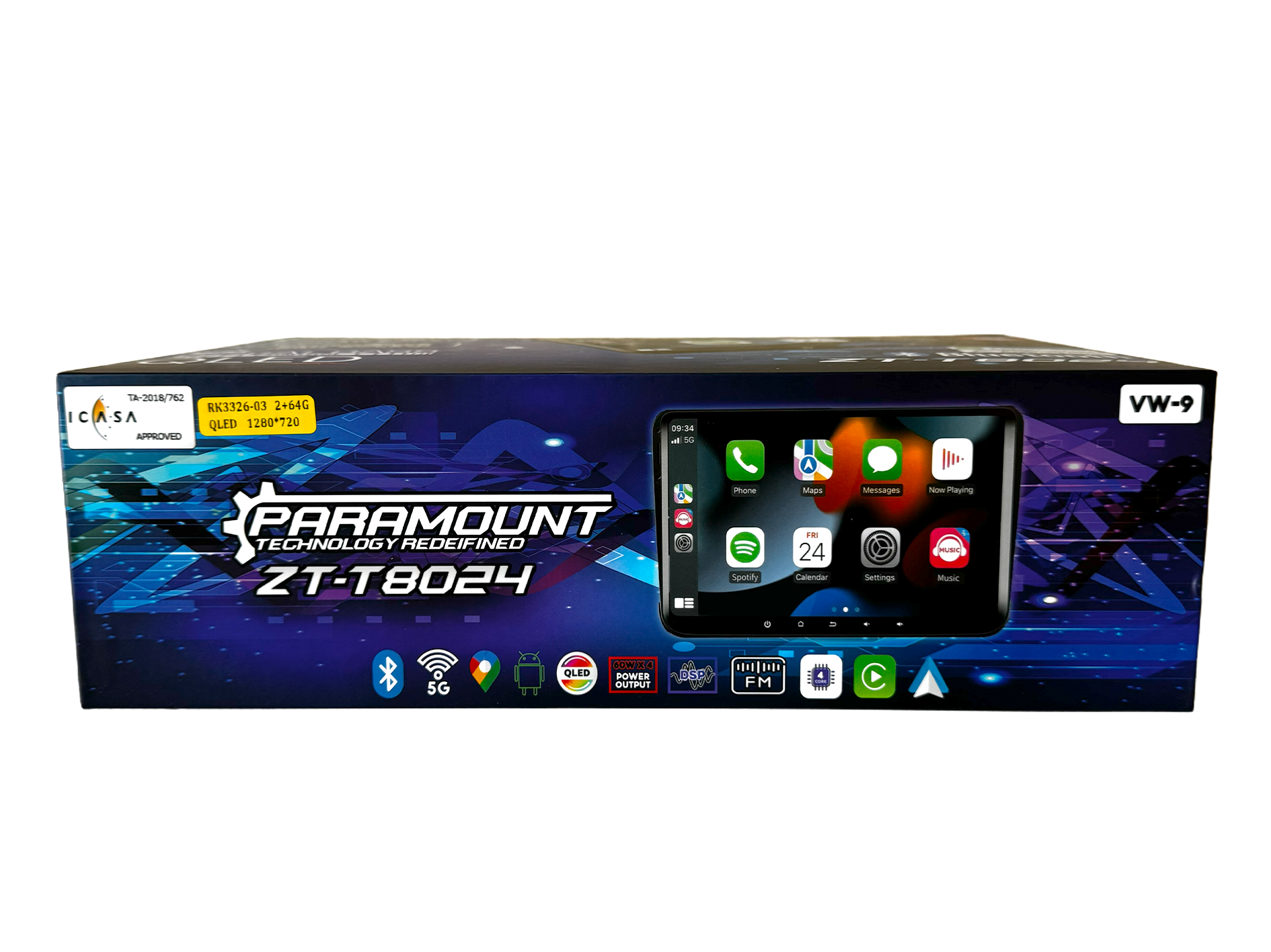 Paramount ZT-T8024 9" Apple Carplay / Andriod Auto Radio audio agent